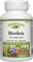 NATURAL FACTORS RHODIOLA Златен корен при тревожност и панически атаки 60 капсули