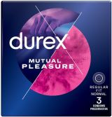 DUREX MUTUAL PLEASURE Презервативи с релефни ивици и точки 3 броя