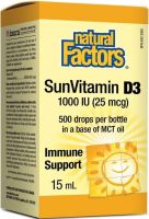 NATURAL FACTORS VITAMIN D3 1000 IU Витамин D3 (течен) 15 мл, 500 дози 
