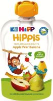 HIPPIS БИО Плодова закуска ябълки, круши и банан 4+м. 100г