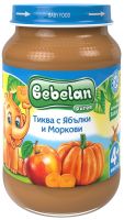 BEBELAN PUREE Тиква, Ябълки и Моркови (без захар) 4+ м. 190г