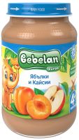BEBELAN PUREE Ябълки и Кайсии (без доб. захар) 4+ мес. 190 г