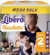 LIBERO NEWBORN Пелени 2-ка (3-6 кг) 108 бр. Mega pack