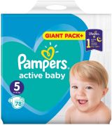 PAMPERS ACTIVE BABY Пелени 5-Junior (11-16кг) 78 бр. (GPP)