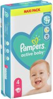 PAMPERS ACTIVE BABY 4-Maxi (9-14кг) Пелени 58 бр. (VPP)