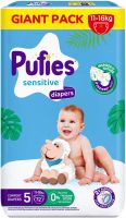 PUFIES SENSITIVE Пуфис Сензитив Еднократни Пелени размер 5 Junior  за бебета от 11 до 16 кг 76 броя