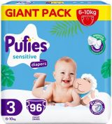PUFIES SENSITIVE Diapers Пелени 3-Midi (6-10 кг) 96 бр. (GiantPack)