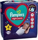 PAMPERS NIGHT PANTS 4-(9-15 кг) Еднократни нощни гащи 25 бр.