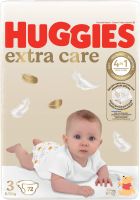 HUGGIES EXTRA CARE Еднократни пелени  размер 3  за бебета от 5 до 9 кг 72 броя