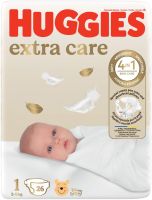 HUGGIES EXTRA CARE размер 1 за бебета от 2 до 5 кг Пелени за новородени 50 броя