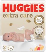HUGGIES EXTRA CARE 2-(3-6 кг) Еднократни пелени 58 бр./пак.