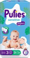 PUFIES SENSITIVE Diapers 3-Midi (6-10кг) Пелени 62  броя в пакет MP
