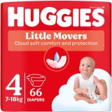 HUGGIES LITTLE MOVERS 4-(7-18 кг) Еднократни пелени 66 бр/па