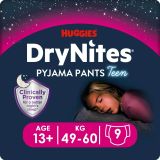 HUGGIES DRYNITES Гащи-пижама 13+ години (48+ кг) МОМИЧЕ 9 броя
