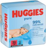 HUGGIES PURE Влажни кърпи тройка 3 х 56 броя =168 броя