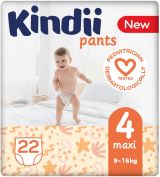 KINDII Еднократни бебешки гащи Maxi-4 (9-15 кг) 22 бр.