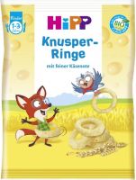 HIPP KNUSPER RINGE БИО Хрупкави кръгчета със сирене 1-3 години 25 г