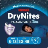 HUGGIES DRYNITES Еднократни гащи 8-13 години (30-48 кг) МОМЧЕ 9 броя