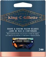 KING C. Gillette Резервни ножчета за самобръсначка 3 бр.
