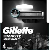 GILLETTE MACH3 CHARCOAL Резервни ножчета Активен въглен 4 броя