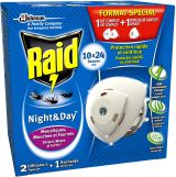 RAID NIGHT&DAY Ел. изпарител п/в комари,мухи и мравки 30 нощ