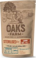 OAKS FARM Lamb Храна с Агнешко за кастрирани котки 1+г. 400г
