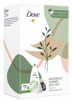 DOVE NATURALY CARING Комплект (Душ-гел+ Крем сапун+ Пуф)